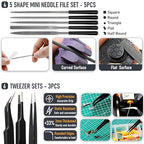 3D Printer Tools Kit, Quality 3D Printer Accessories for All FDM/SLA Printers Nozzle Cleaning, Model Finishing&Removing Mirror Polishing Scrapers, 5 Types of Files,3 Brushes, Wire Cutter