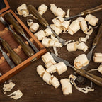 12-Pieces Woodworking Wood Carving Tools Chisel Set with Wooden Box, Razor Sharp CR-V 60 Steel Blades