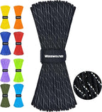 WEREWOLVES Reflective Paracord Rope 7 Strand Type III Parachute Cord 4mm 100ft / 200ft for Tent Camping Hiking Fishing Survival Tactical Clothesline DIY Projects