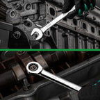 SK Ratcheting Wrench Set, Combination Wrench Set, 12-Piece, Metric 8 to 19mm, 72-Tooth, Premium CR-V Construction, with Rack Organizer