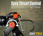 AWF PRO 29 oz Dual Thrust Caulk Gun - 25:1 or 12:1 Thrust Ratio, Dripless, Rotating Barrel, Comfort Grip, with Built-In Puncture Tool