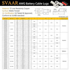 0000 Gauge Tinned Copper Cable Lugs 8 PCS 4/0 AWG-5/16(M8) Ring Terminal Heavy Duty Wire Lugs Battery Lugs, 8 PCS 4/0 Guage terminals Battery Cable Ends Connectors with 8 PCS 3:1 Heat Shrink Tube