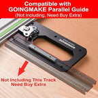 Large Track Saw Square with Positioning Rod and Edge Support,Track Saw Guide Rail Square,90 Degree Right Angle Guide Compatible with Festool,Makita,Milwaukee for Woodworking Cuts