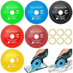 Lamoutor 6Pcs 4 Inch Glass Cutting Disc for Angle Grinder, Diamond Saw Blade, Tile Cutter Blade for Cutting Marble Glass Tile Jade Crystal（Green/Blue/Yellow/Black/Red/Orange）