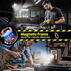 Rechargeable LED Work Light Magnetic Flashlight Portable 7 Flashlight Mode With Magnetizable Base Rotatable Stand 360° Infinitely Rotatable Type-C Charging for Camping,Car Reparing,Emergency Pack of 2