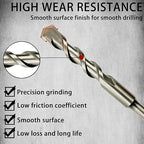 Direko 5-Piece 7/8 inch x 12 Inch SDS Plus Rotary Hammer Drill Bits Carbide Tipped Concert Drill Bits for Concrete, Brick, Cement Walls, Stone, Hammer Drill Bits for Concrete