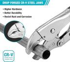 DURATECH 10-Inch Locking Pliers, Premium Cr-V Construction, Curved Jaw Locking Pliers with Wire Cutter, Fit for Clamping Twisting Welding