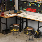 60” Adjustable Work Bench, Heavy Duty Work Table with Power Outlets & Drawers Wheels for Workshop, Garage, 3000 Lbs Capacity