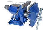 Rolin Vise 5 Inch Multi-Function Vises With Anvil Blue Bench Vise Heavy Duty Tools 360 Degree Swivel Base