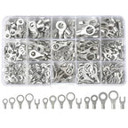 260PCS AWG 22-16 16-14 12-10 Copper Ring Fork Terminals Tin Plated Non-Insulated Electric Wire Connectors