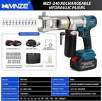 Electric Hydraulic Cable Lug Crimping Tool 9 Ton Hydraulic Electrical Wire Terminal Cable Lugs Crimper Rechargeable Crimping Tool Kits with 11 Dies, 8 AWG to 500 MCM