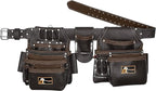 Daisy Leather Tool Belt Pro-202, 31 Pockets, Top Grain Leather, 2.5-inch Padded Belt, Fits 32-52 inch Waist, X-Large (Chocolate, X-Large)