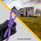 Wellmax Diamond Braid Nylon Rope, 3/8 in X 50 Foot, UV Resistant, High Strength and Weather Resistant - Purple