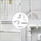 20 Set PVC conduit pipe strap clamps Φ20 MM - SCH 1/2 IN,Two Hole plastic pipe clips