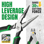 SK 3-Piece Pliers Set, 9.5-Inch Linesman, 8-Inch Diagonal & Needle Nose Pliers, Premium CR-V Construction, Ergonomic Anti-slip Handle, with Rolling Pouch