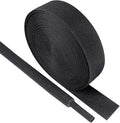 Black 2:1 Ratio Automotive Heat Shrink Braided Sleeving,Wear-Resistant Flat Woven Shrinkable Sleeve Fabric Car Cable Wires Hoses Protection (3/4"-15ft)