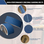3x21 Inch Sanding Belts 20 Pcs 40 Grits Heavy Duty Belt Sander Zirconia Belt Sander Paper for Wood, Metal, Stainless Steel, Automotive, and Furniture