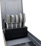 Carbide Burrs Set 5pcs, Double Cut Solid Carbide Rotary Burr Set 1/4" Shank for Die Grinder Drill,Metal Carving, Polishing,Engraving,Drilling by LU&MN