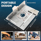 Elestoria Aluminum Router Table Insert Plate | Router Flip Plate for Woodworking Benches| Miter Gauge Guide, Sliding Fence Brackets, Tenon Ruler | Versatile Trimming Engraving Table | Silver 111