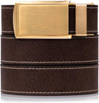 SlideBelts Full Grain Leather Belt with Contrast Stitching - Custom Fit for Adult Men, Golfers
