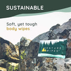 Venture Wipes Tea Tree Oil Body Wipes - Adventure Wipes for Adults - Biodegradable Cleansing With Aloe and Vitamin E - Camping Essentials - Individually Wrapped - 25 Count Bag