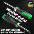 SK 7-in-1 Ratcheting Screwdriver, 216-P, 6 Bits (Phillips, Star, Slotted), 1 Nut Driver Size (1/4 Inch), S2 Steel, SureGrip Handle