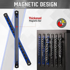 ALOANES 1/2-Inch Drive Magnetic Socket Organizer, Heavy Duty Aluminum Socket Rail Organizer, 360° Swivel Clips Socket Holder Kit for Tool Box, 1/2-Inch Socket Holder x 12 Clips (Blue)