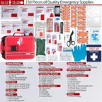 First Aid Kit with Labeled and Color-Coded Compartments, Emergency Medical Kit for Cars, Home, Office, Backpacking, Camping and Cycling