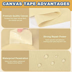 Canvas Repair Tape, 3.2 x 63 Inch Waterproof Heavy Duty Fabric Tape for Furniture, Self Adhesive Canvas Repair Patches for Boat Covers, Sofas, Tents, Louge Chairs, Canopy, Awning Burgundy
