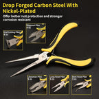 BOSI TOOLS 6-piece Mini Pliers Set, Needle Nose Pliers, Diagonal Pliers, Long Nose Pliers, Bent Nose Pliers, End Cutters and Linesman Pliers, with Storage Pouch Making Craft Electronic Repair