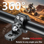 2PCS 360°Adjustable ATV Whip Light Mount, Heavy Duty CNC Light Bar Mounting Bracket for Motorcycle Golf Cart Universal 0.875''/1''/1.125''/1.26” Roll Cage