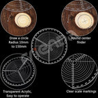 Frienda 300 mm/ 12 Inch Round Center Finder Compass Lathe Centering Tool Circle Gauge for Drawing Circles, Lathe Work and Woodturners, Round Template Clear Acrylic Drawing Circles Diameter