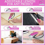 Pink Box Cutter Retractable Utility Knife - Two Pack Heavy Duty Cardboard Carton Cutter Opener Retracting - with 5 Sharp Utility Razors