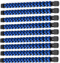 ALOANES 9 PC ABS Socket Organizer, 3/8 inch, Heavy Duty Socket Racks, Black Rails with Blue Clips