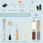 39 Pcs Bookbinding Tools Kit with Bone Folder, Waxed Thread, Binding Ribbon, Glue Brush, Awl, Needles, Ruler for DIY Bookbinding, Paper Crafts, and Book Repair