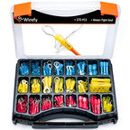 Wirefy Heat Shrink Wire Connectors Kit - Marine Grade Electrical Connectors - Automotive Butt Connectors - Insulated Ring, Spade, Fork, Hook Crimp Terminals - 22-10 Gauge - 270 PCS