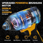 Cordless 1/2 Inch Impact Wrench,1000 N.m(740 Ft-lbs) Brushless High Torque Electric Impact Gun, 3300RPM Power Impact Driver, 2x 4.0AH Li-ion Battery,Charger & 6Pcs Sockets for Car Home DIY Furniture