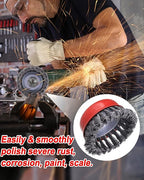 4 Inch Wire Wheel Cup Brush Set, Coarse Twisted Knotted Wire Wheel for Angle Grinder, 5/8 Inch-11 Threaded Arbor, 0.020" Carbon Steel Wire Brush for Grinder, Deep Sanding Heavy Rust, Paint