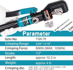 AMZCNC Wire Rope Crimping Tool for Aluminum Crimping Loop Sleeve, Two Barrel Ferrule, Oval Sleeves, 3/64 in to 3/16 in, Stainless steel wire rope Swaging Tool Kit with Wire Rope Cutter