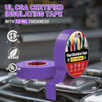 RED WOLF 10 Pack Purple Electrical Tape 3/4 Inch x 66 Ft Industrial Grade UL/CSA Listed 7 Mil Thick Flame Retardant High Temp Waterproof Electrical PVC Tape Electric Super Vinyl Rated 600V