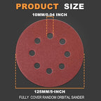 100Pcs 60 Grit Sanding Discs 5 Inch 8 Hole: Woodworking/Metalworking Round Coarse Hook and Loop Sandpaper for Random Orbital Sander