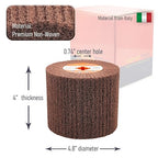 Non-Woven Wire Drawing Flap Wheel, 120x100mm, for Stainless Steel, Copper Satin Finishing and Metal Surface Treatment, SCT Conditioning Buffing Drum for Burnishing Polishing Machine (240 Grit)
