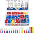 Tnisesm 620Pcs Insulated Wire Crimp Connectors Assortment Kit, Fork Ring Spade Butt Quick Disconnect Terminals Lugs Set, Male/Female Wire Cable Connectors