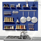 Peg Board, 6PCS Metal Pegboard, Heavy Duty Pegboard Wall Organizer with Frame. Pegboard for Walls, Garage, Workbench, Craft Room Tool Organization, Metal Pegboard Panels 12in*12in,Blue