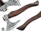 SHINY CRAFTS-Camping Axe Tomahawk Viking Bearded Axe Custom Handmade Carbon Steel Axe Valentine's Day Gift Birthday Gift for him with Premium Leather Sheath (SCA 05A)