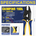 haisstronica Crimping Tool for Solar Connectors - AWG 14 12 10 Ratchet Wire Crimper Tool
