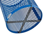 Global Industrial 36 Gallon Outdoor Steel Trash Can with Dome Lid, Plastic Liner and Anchor Kit Included, 23-1/2" Diameter x 40" H, Powder Coat Finish, Unassembled, Blue