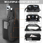 Tactical Toiletry Bag for Men Dry Wet Separate Dopp Kit Travel Hygiene Bag EDC Utility Tool Molle Pouch Mens Shaving Kit Travel shower Bags (Khaki)