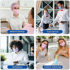 JMU Pink Disposable 4 Ply Earloop Face Masks, 50 Pack Level 3 Filter Protection Face Masks for Adult