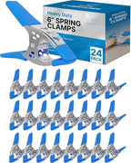 Lot of 24-6" inch Spring Clamp Large Super Heavy Duty Spring Metal Blue - 2.5 inch Jaw opening